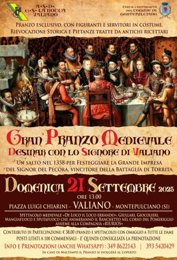 Gran Pranzo Medievale a Valiano